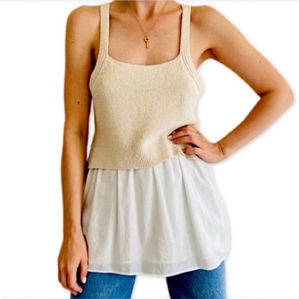 Anthropologie Jenna Knit babydoll Top size XS